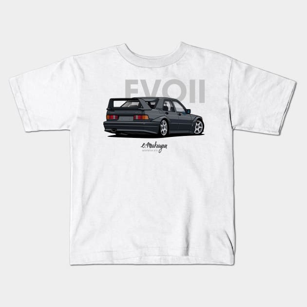 Merc 190E 2.5 Evolution II Kids T-Shirt by Markaryan